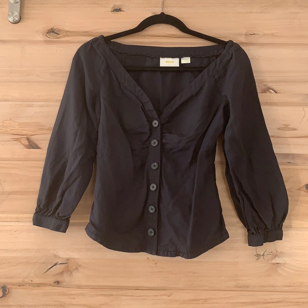 Maeve black top from Anthropologie Sz 0